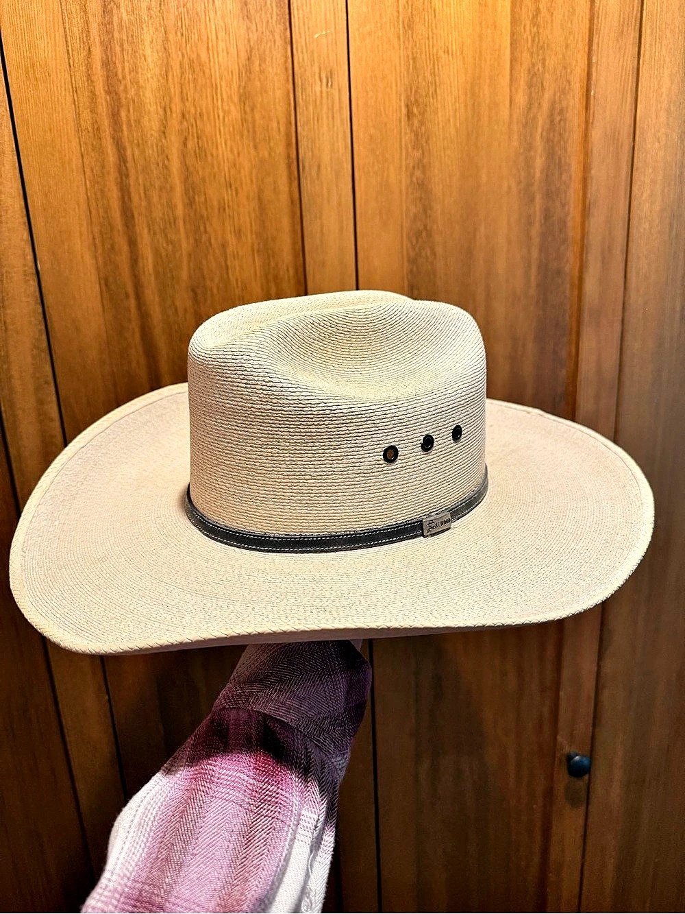 Atwood Marfa 7X Palm Leaf Cowboy Hat in Cream